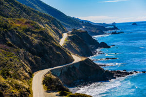 Highway 1 winding along the California coastline